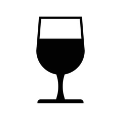 Full flat glass, shot glass outline icon vector illustration, wine, water logo
