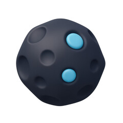 A black ball with blue dots, designed for recreational or sports activities.