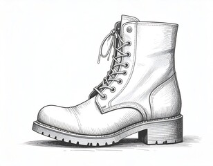 Detailed sketch of a high-top boot
