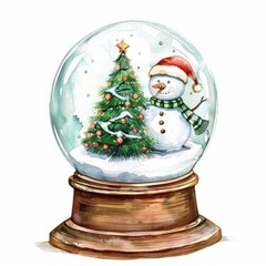 Festive snow globe illustration