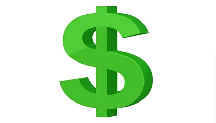 Fototapeta premium Green dollar sign on white background