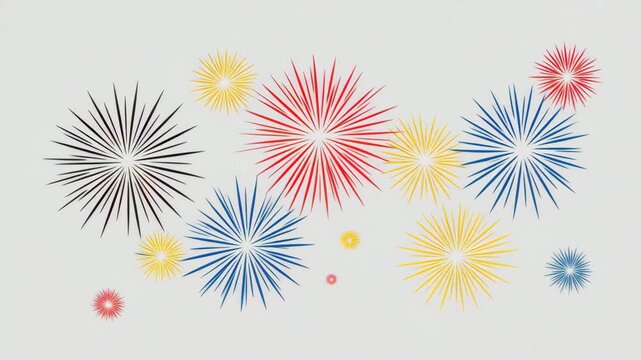 Vibrant Fireworks Burst with Festive Colors, Perfect for Any Special Party Event Design