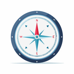 Compass icon – flat vector illustration for travel and exploration