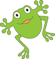 Happy and Friendly Cartoon Frog