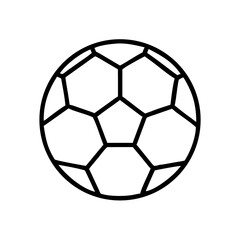 Fototapeta premium Soccer ball icon in minimalistic design with black outlines 