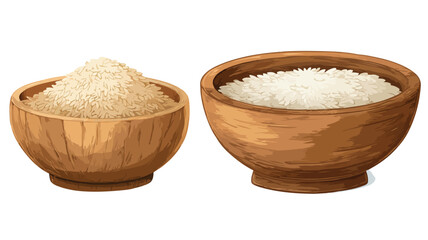 Wooden Bowl with Rice: Natural and Organic Food Presentation