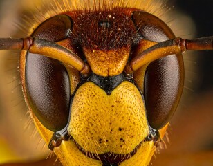 Close-up of a hornet's head
