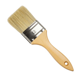 Number twelve paintbrush with wooden handle isolated on transparent background