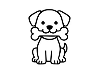 Cartoon Dog Line Art for Coloring and Design