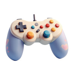 Pastel gaming controller with hearts, perfect for streaming, social media, and retro gaming content, create a cozy and playful vibe with this gamepad