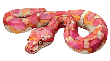 Obraz premium Vibrant Hand-Painted Watercolor Snake Illustration Vector