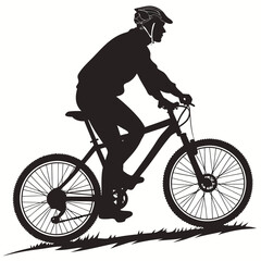 Naklejka premium silhouette of a man riding bicycle