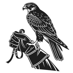 eagle on a branch black and white vector