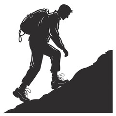 Fototapeta premium silhouette of a man with a backpack