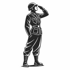 silhouette of a man black and white vector