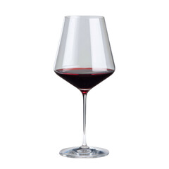 A glass of red wine, elegantly presented against a dark transparent background. background removed