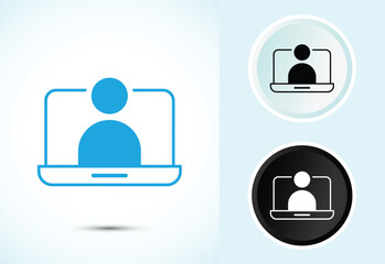 Online Meeting and Video Conference Icons Remote Work and Virtual Communication Concept