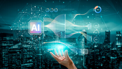 AI Assistant Brain Processor with LLM Technology, Big Data, Machine Learning, Generative AI for Business Support, Future Agentic AI Technology and Artificial Intelligence Prompt Engineering. Spline