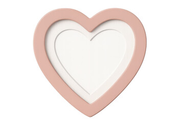 Modern layered pink and white heart shape isolated on transparent background