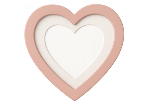 Three dimensional pink nested hearts isolated on transparent background, love symbol - Powered by Adobe