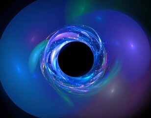 Abstract swirling colors in a deep blue void