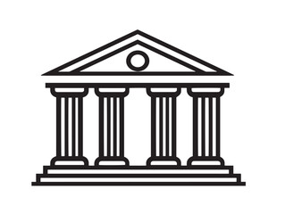 Professional Bank Icon in Clean Stylish Minimal Vector Artwork Illustration