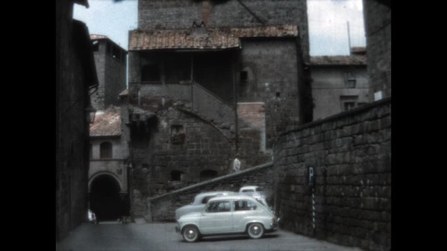 Via San Pellegrino 1964 - Looking west on Via San Pellegrino toward the Piazza Pellego in Viterbo, Italy, 1964. 