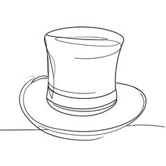 Continuous line drawing of a top hat (1)