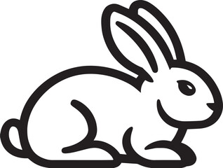 Obraz premium Professional Bunny Icon in Stylish Minimal Thin Line Vector Artwork Illustration