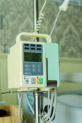 Infusion pump medical device for intravenous fluid and medication in hospital