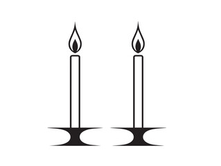 Candle Icon in Clean Minimalist Vector Line Illustration Design