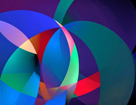 Abstract swirling shapes of vibrant colors