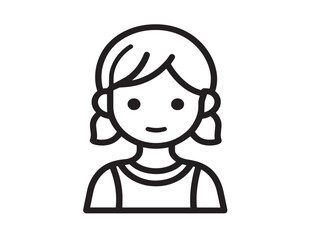 Child Icon in Clean Elegant Minimal Vector Line Illustration Design