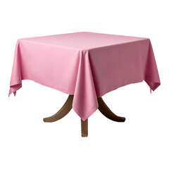 pink tablecloth with colorful cotton fabric pattern