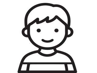 Professional Child Icon in Elegant Thin Line Vector Illustration Artwork