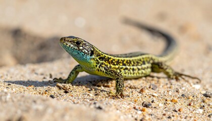 Close-up of a lizard on sand