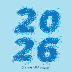 2026 New Year Celebration Poster with Bold Typography Illustrator Artwork	