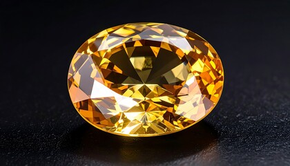 Close-up of a lustrous yellow gemstone