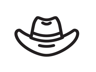 Cowboy Icon in Professional Minimal Clean Vector Line Illustration Artwork