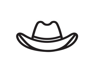 Elegant Cowboy Icon in Minimal Stylish Vector Line Illustration Artwork