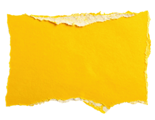 Piece of yellow torn edges paper ripped isolated on transparency background Yellow ripped paper torn edges strips isolated