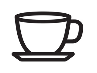 Stylish Cup Icon in Elegant Modern Vector Line Artwork Illustration