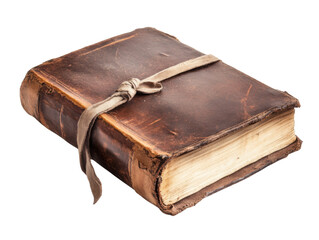 Vintage Leather Bound Book with Ribbon Tie