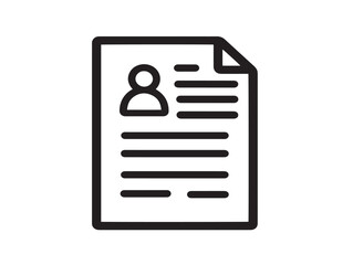 Modern CV Icon in Clean Stylish Vector Line Artwork Illustration