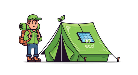 Eco-Friendly Camping Trip with Solar Powered Tent.