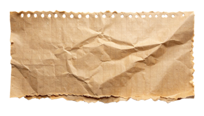 A torn-out kraft paper sheet with rough brown recycled texture and no grid lines