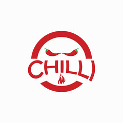 Chili Pepper Logo with Flame