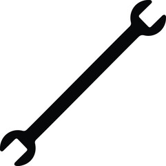 unique wrench icon silhouette