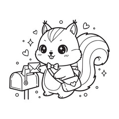 Cute Squirrel Mail Carrier with a Letter