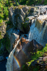 Cascada de agua Pozo de los Humos en la naturaleza, Waterfall Pozo de los Humos in nature